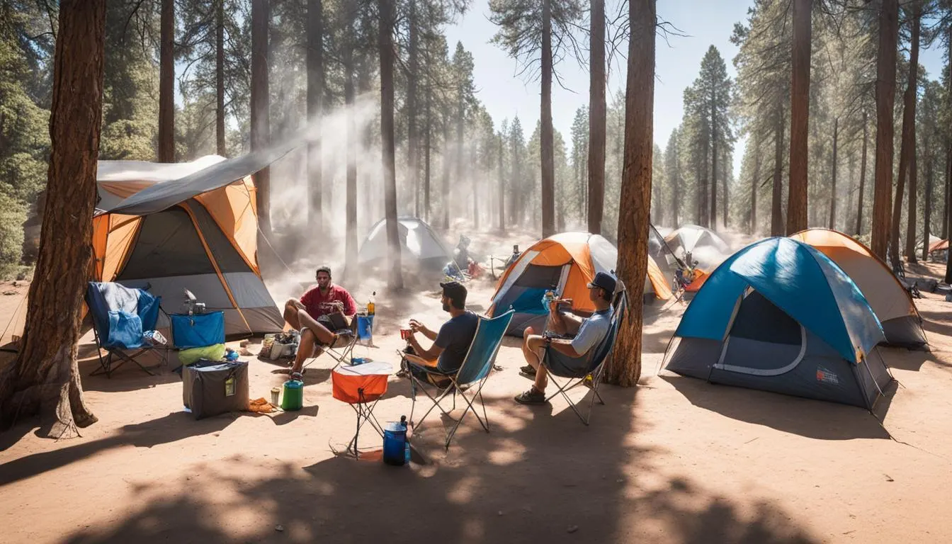 tent camping in hot weather