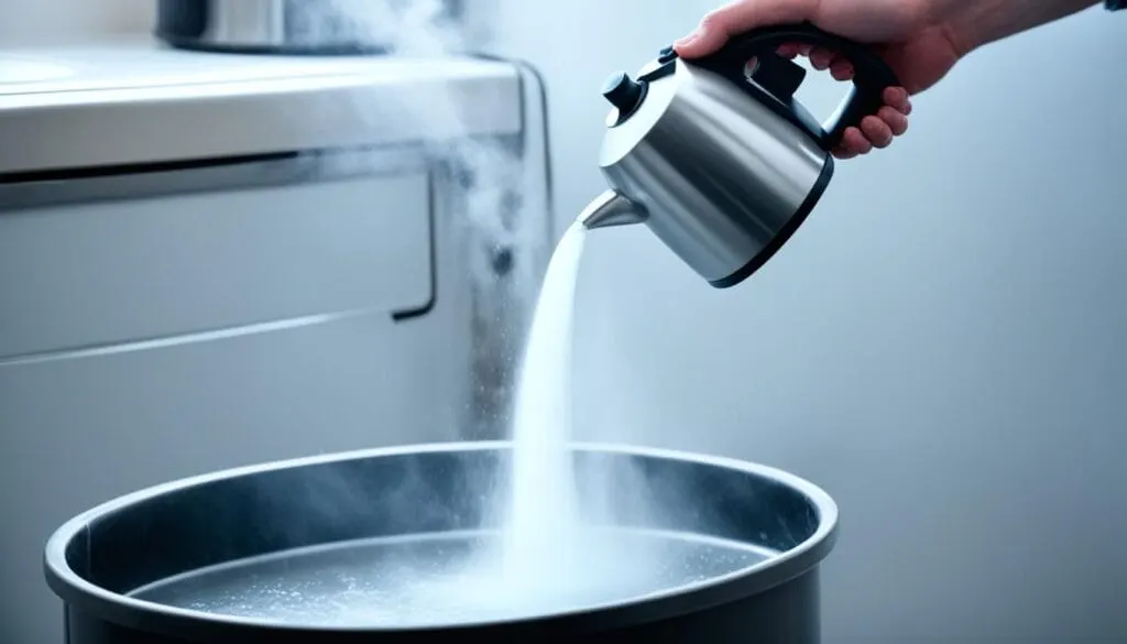 pouring boiling water down the toilet
