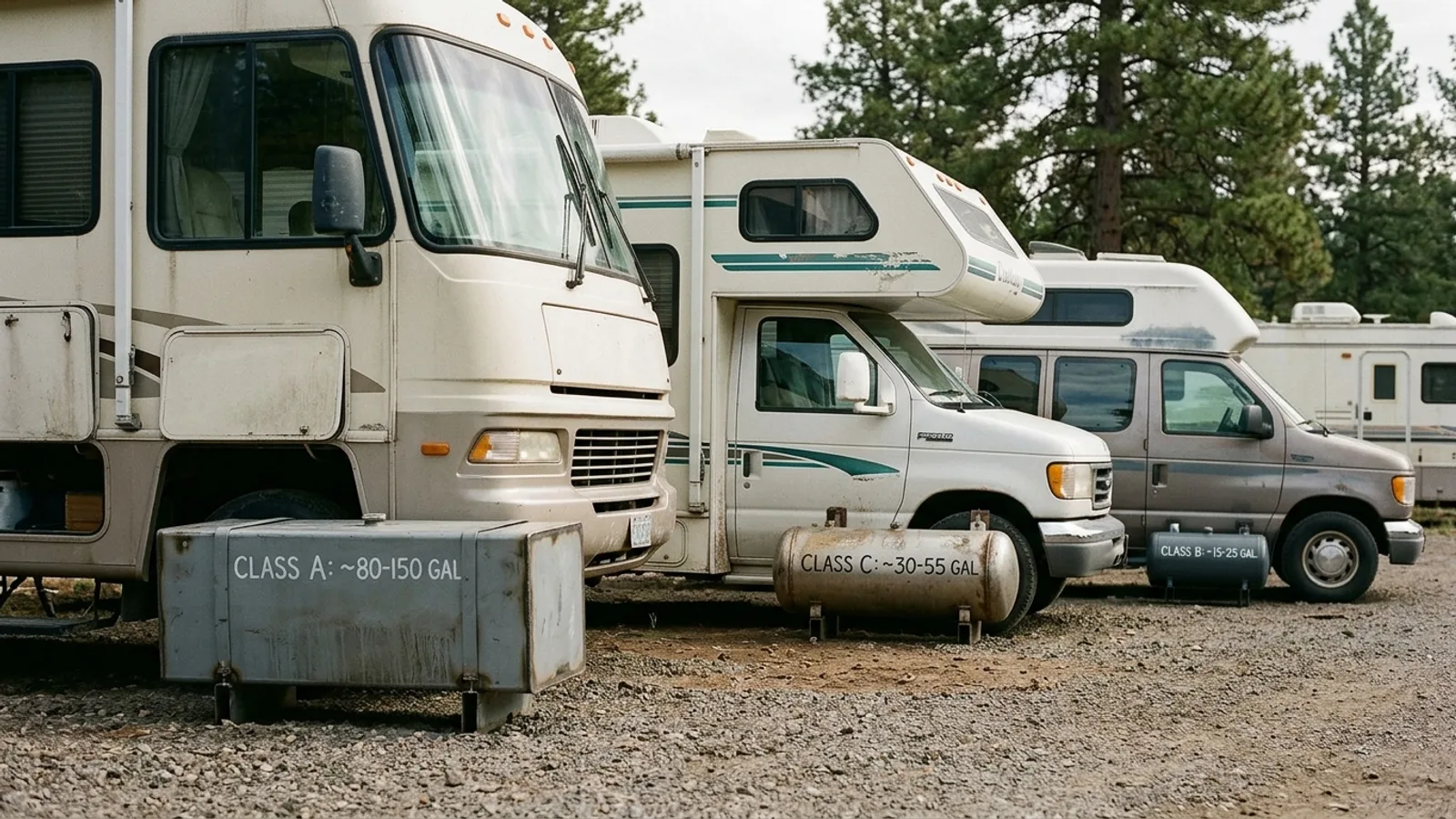RV Gas Tank Sizes by Class
