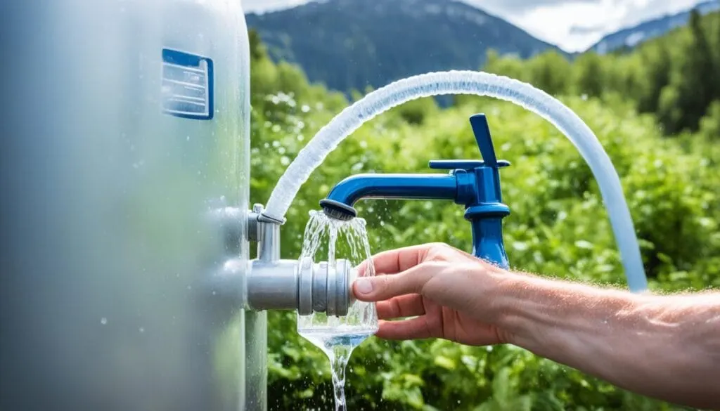 refilling fresh water tank using faucet