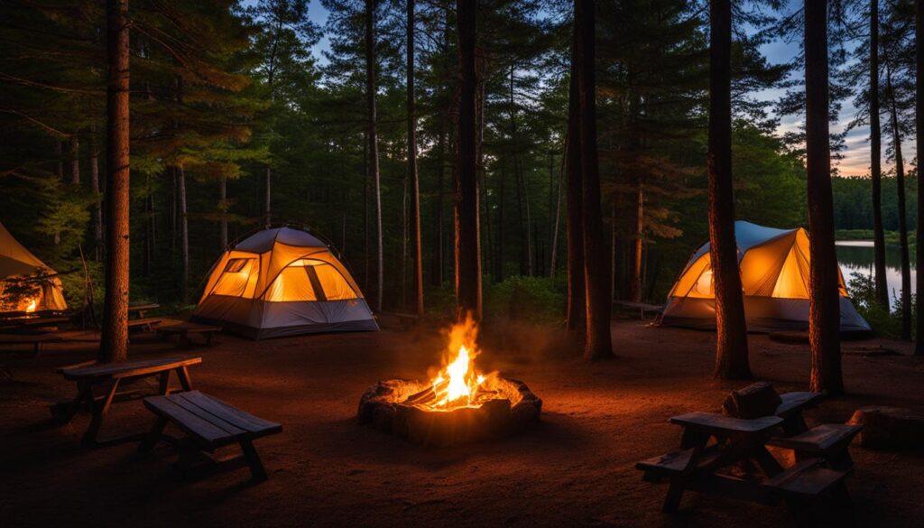 Accommodations at Southwick Beach State Park