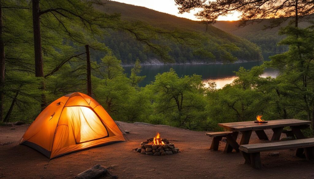 Camping at Leonard Harrison State Park