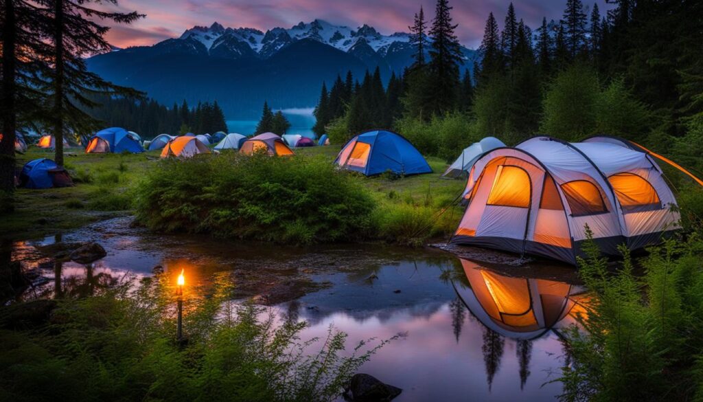 Camping grounds at Dosewallips State Park