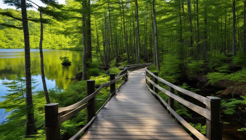 Hiking at Damariscotta Lake State Park