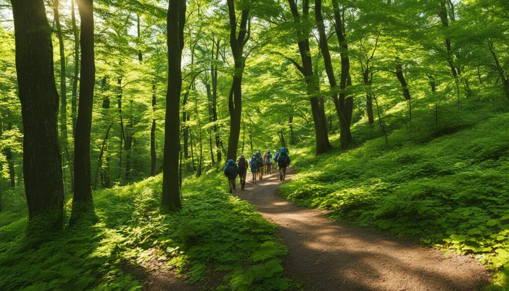 Hiking at Quinsigamond State Park