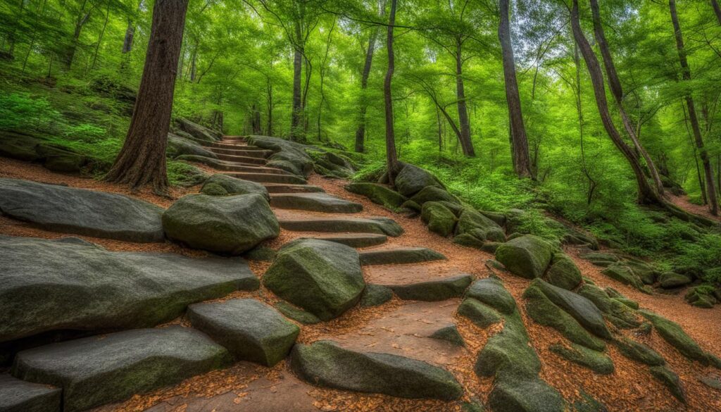 Hiking trails at Morrow Mountain State Park