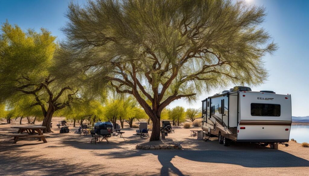 RV camping at Elephant Butte Lake State Park