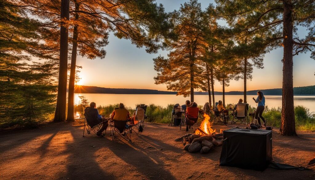 RV camping at Fairfield Lake State Park