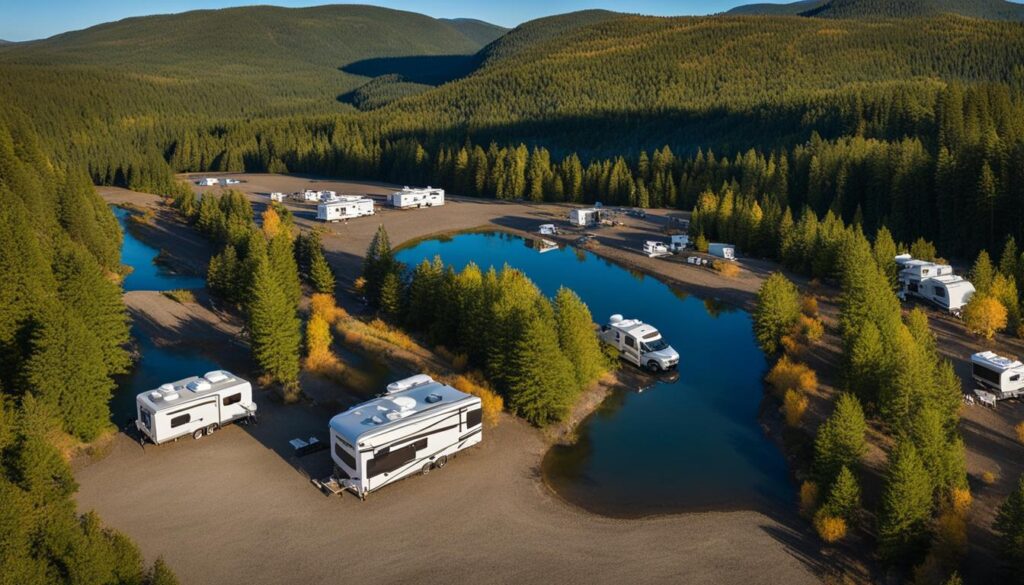 RV camping at Salcha River State Recreation Site