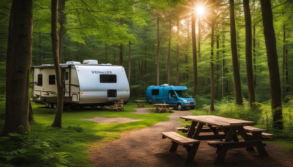 RV camping at Versailles State Park