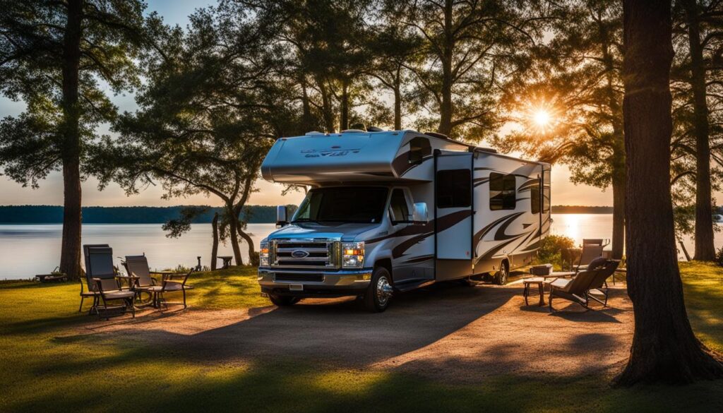 RV camping at lake livingston state park
