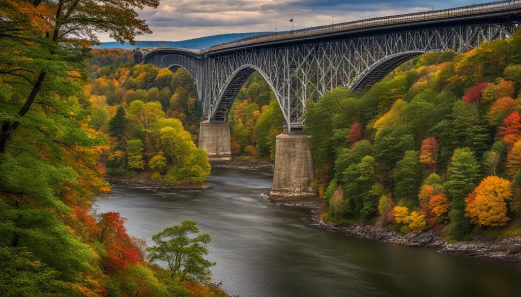 Scenic views of the Hudson River, the Mid-Hudson Bridge, and the Walkway Over the Hudson