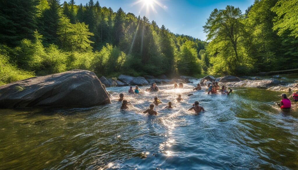 Swimming at Stratton Brook State Park