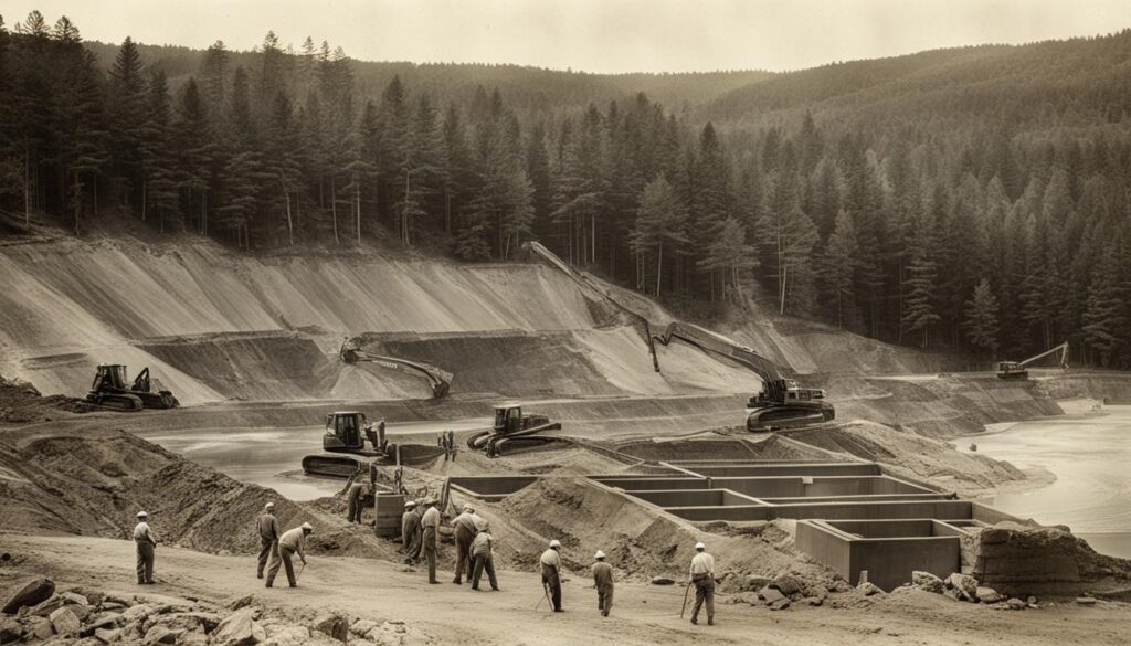 Wachusett Reservoir construction