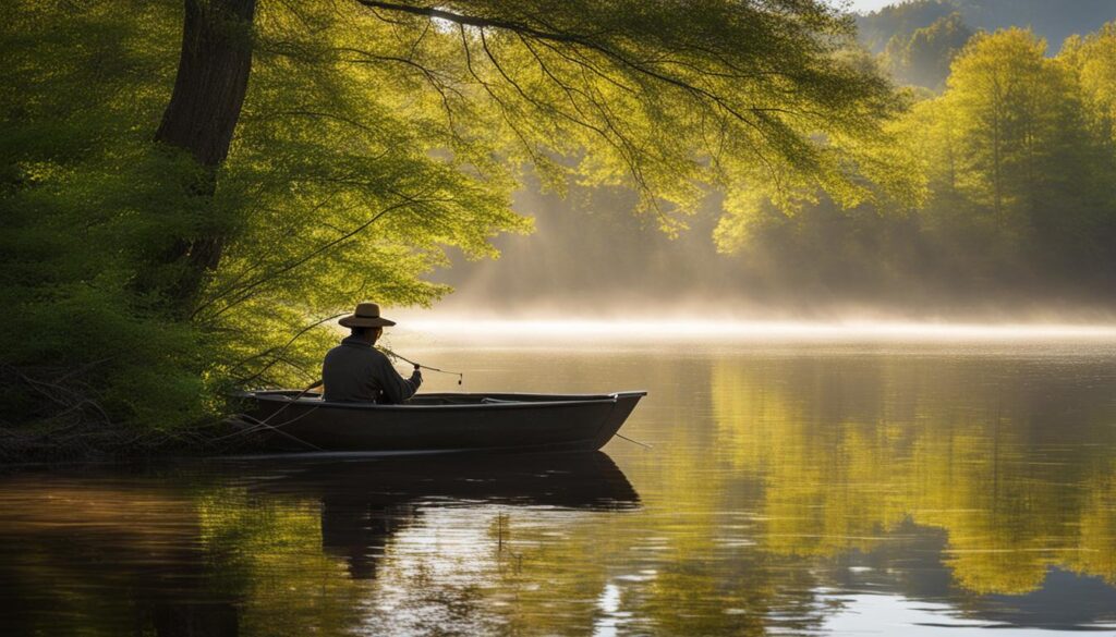 bass fishing in Eel Weir State Park