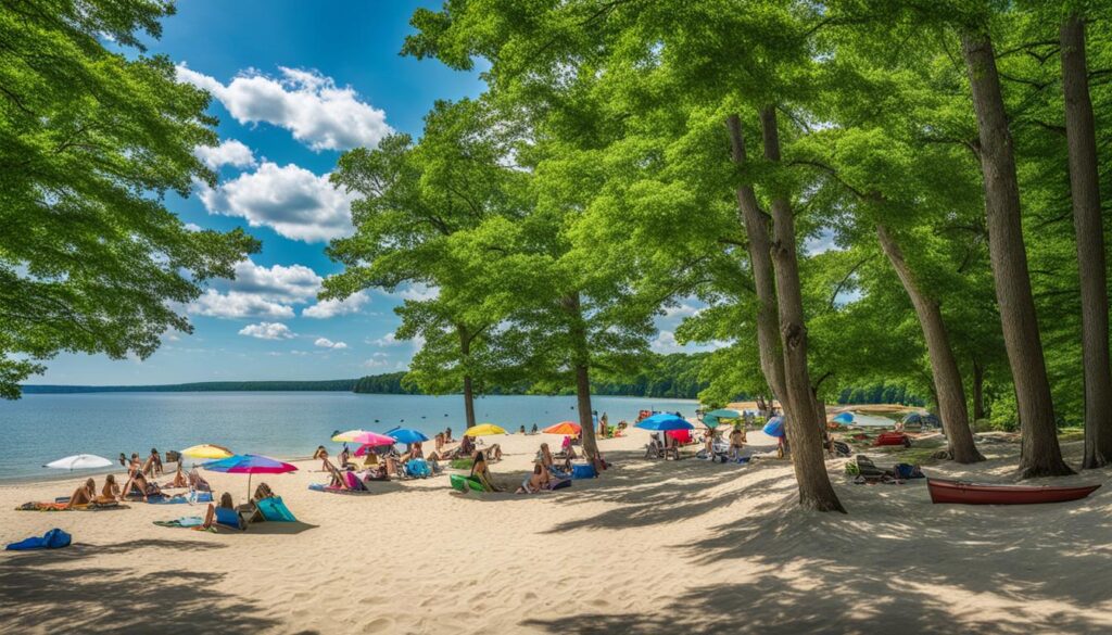 beach at Harrisville State Park