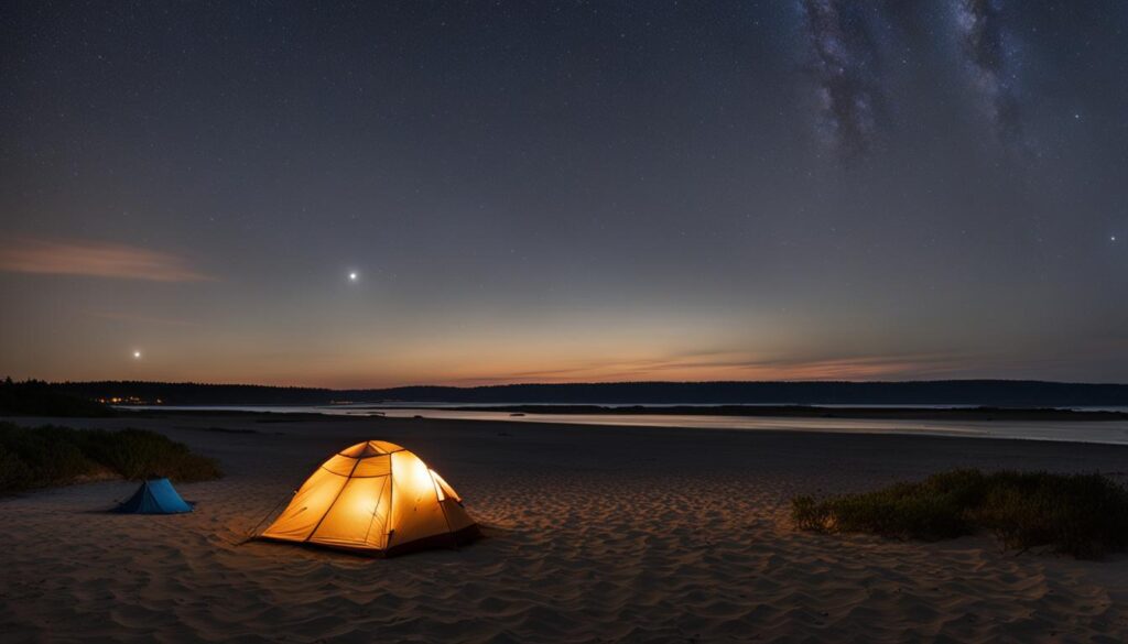 beach camping Maine