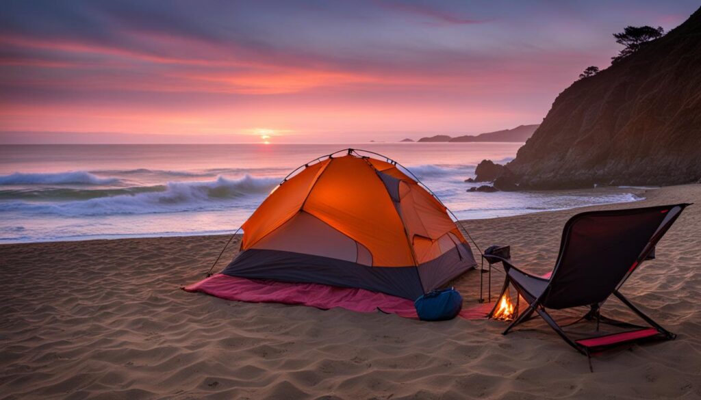 beach camping at Hearst San Simeon State Park