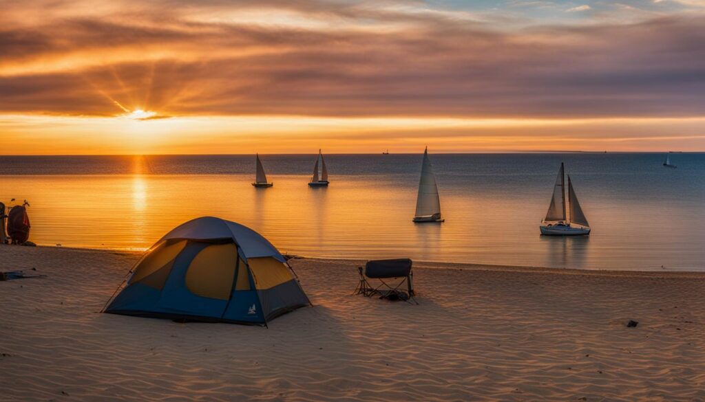 beach camping at Holland State Park