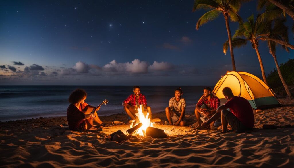 beach camping in Hawaii