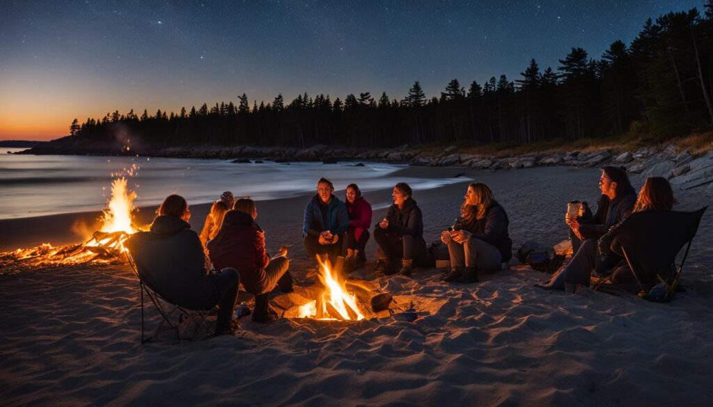 beach camping maine