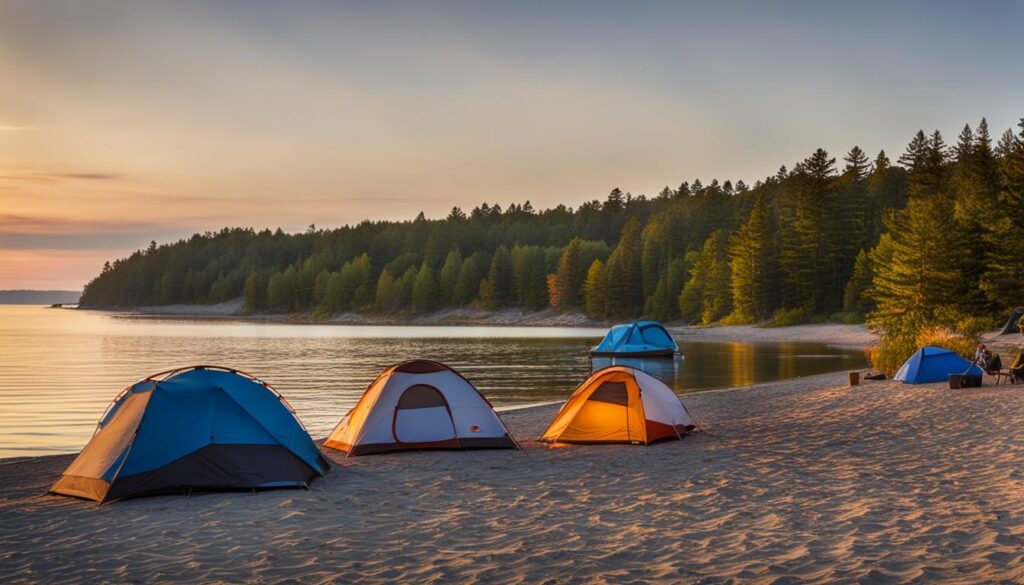 beachfront camping