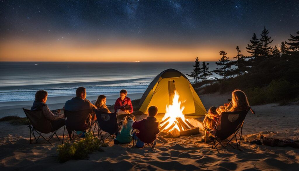 camping at Cape Lookout State Park