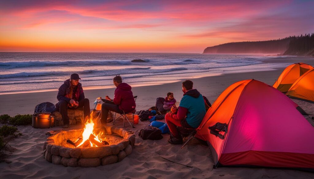 camping at Cape Lookout State Park