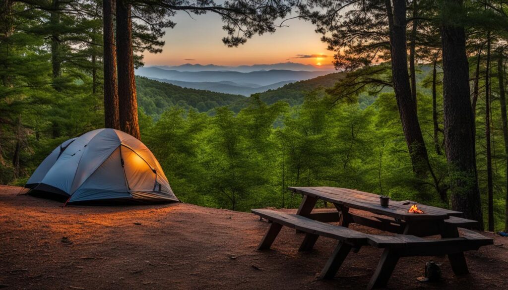 camping at Crowders Mountain State Park