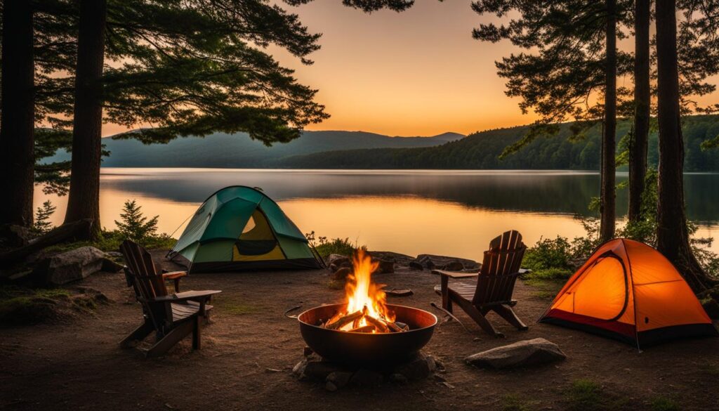 camping at Lake Carmi State Park