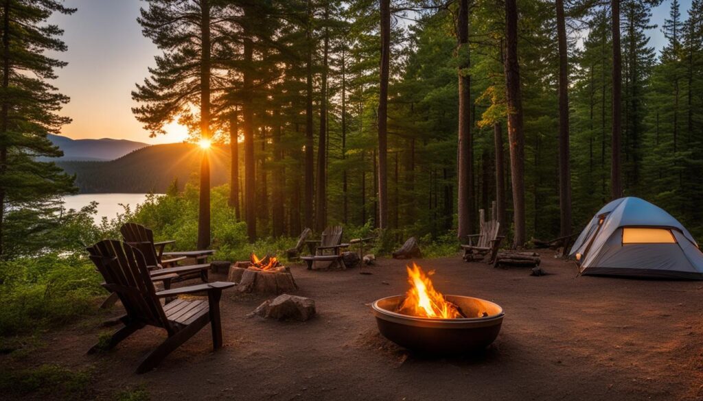 camping at Mount Blue State Park