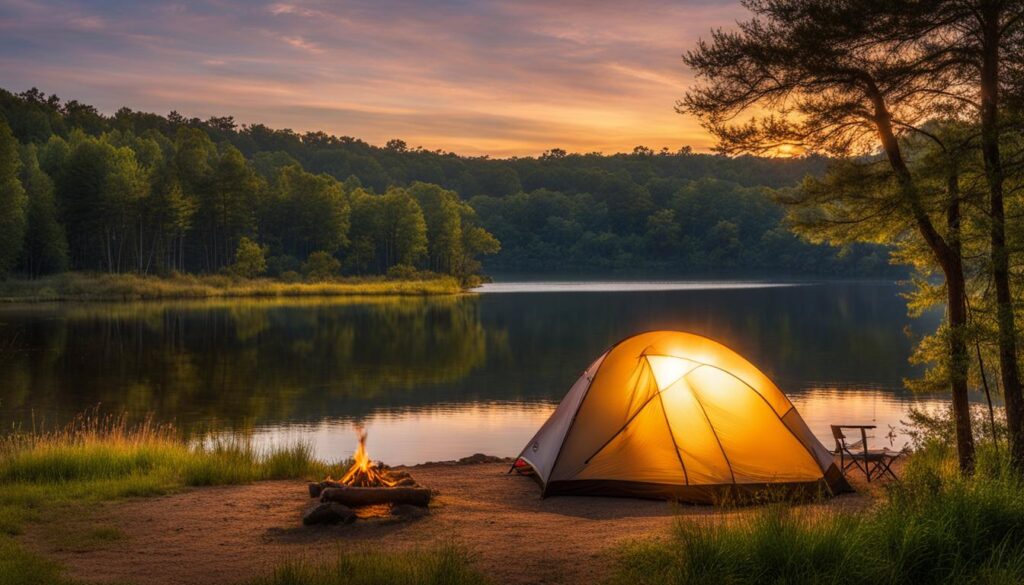 camping at lake herman state park