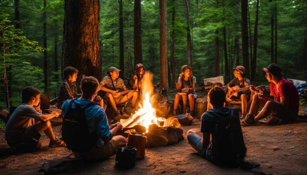 camping in James L. Goodwin State Forest