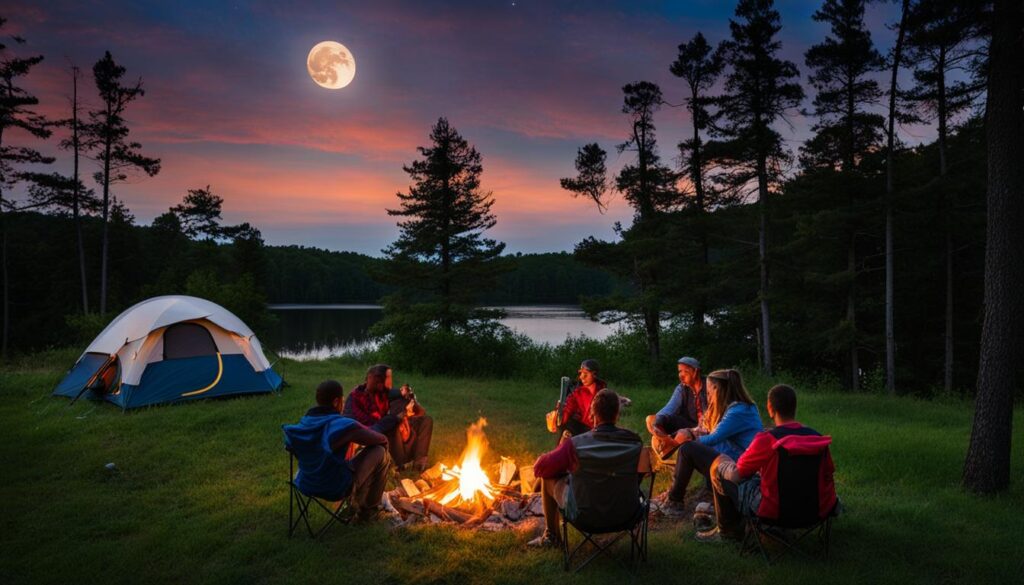 camping in Pontiac Lake