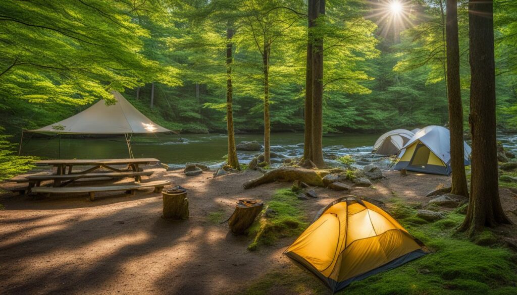 camping in Willard Brook State Forest