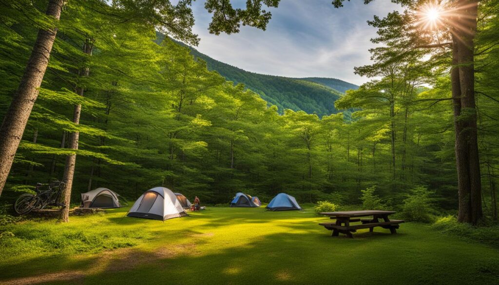 camping site in Smugglers' Notch State Park