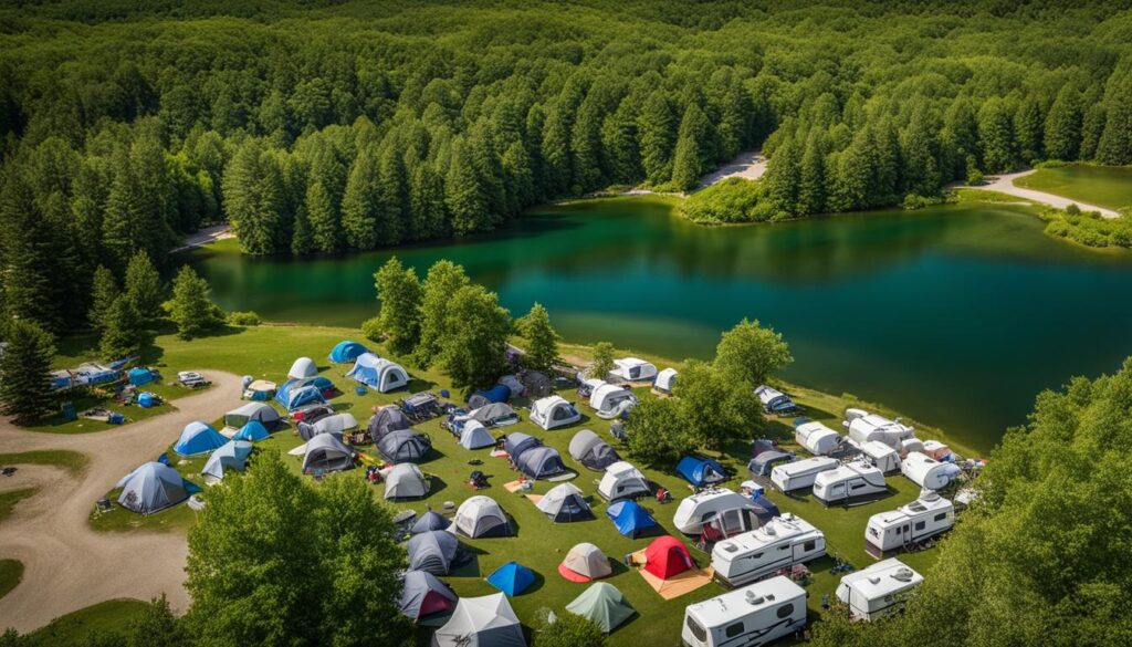 campsites at Bridgeport State Park