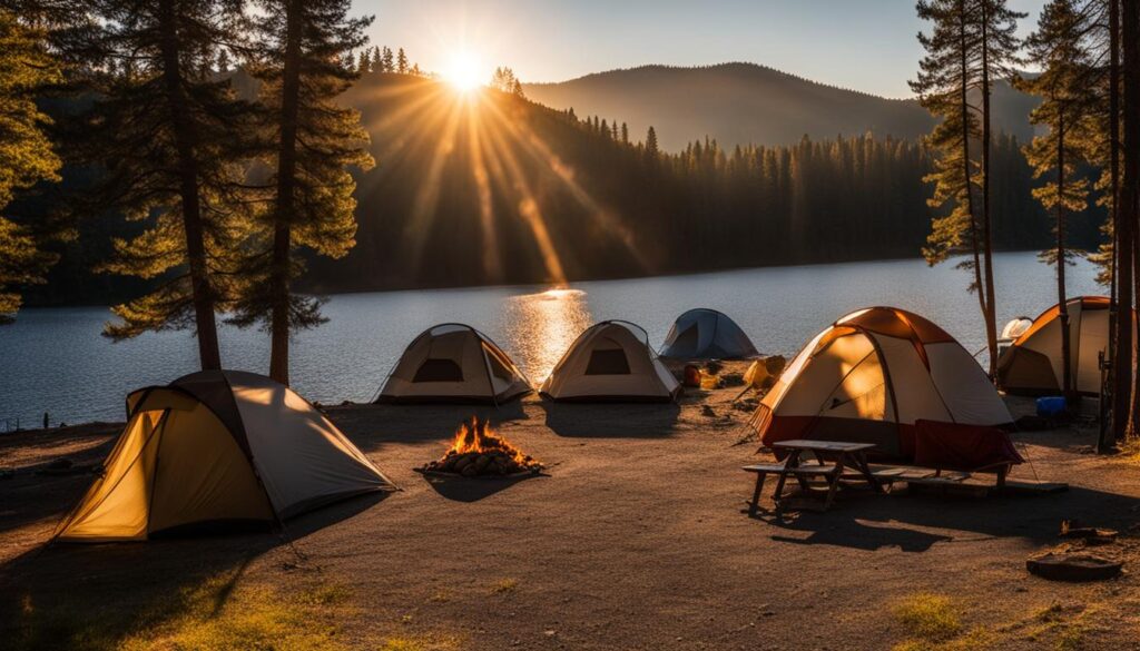 campsites at Unity Lake State Recreation Site