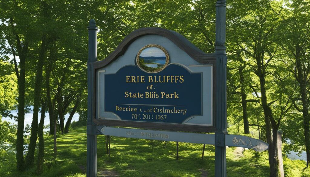 erie bluffs state park address