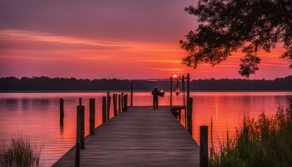 fishing at Lake Bruin State Park