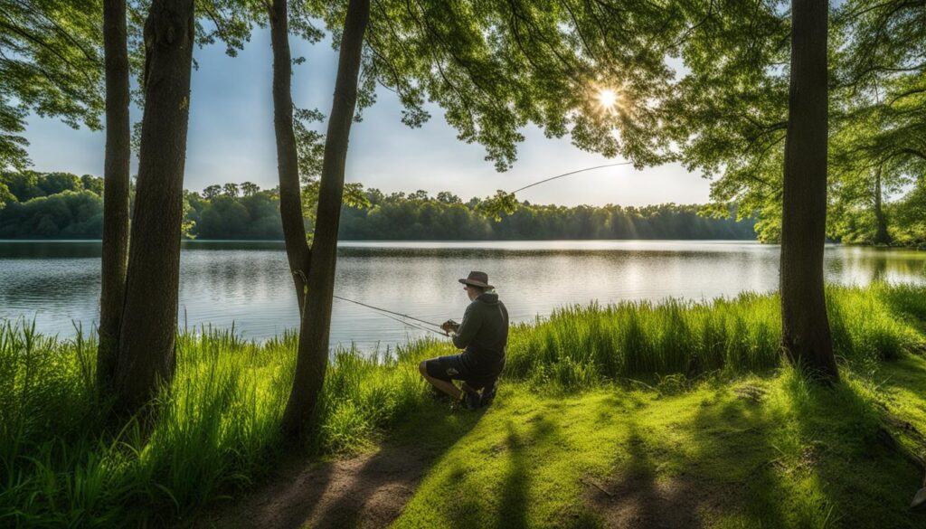 fishing at Rice Lake State Park