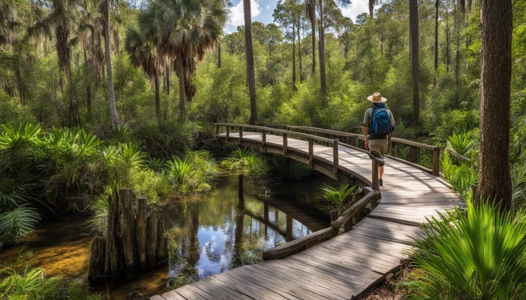 hiking at Lower Wekiva River Preserve State Park