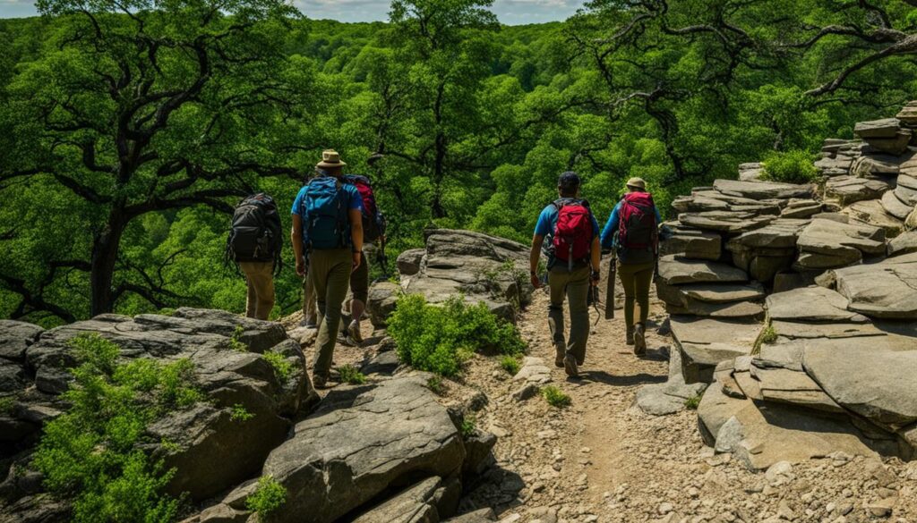 hiking in Osage Hills State Park