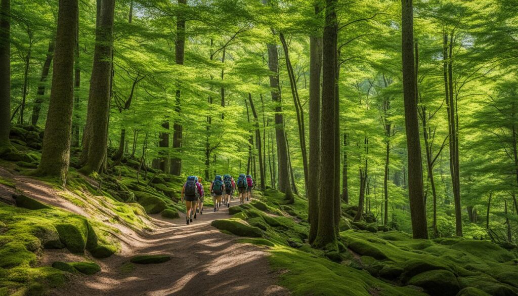 hiking in squantz pond state park