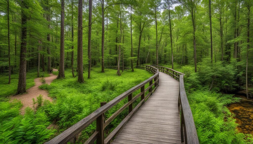 hiking trail in Toledo Bend State Park