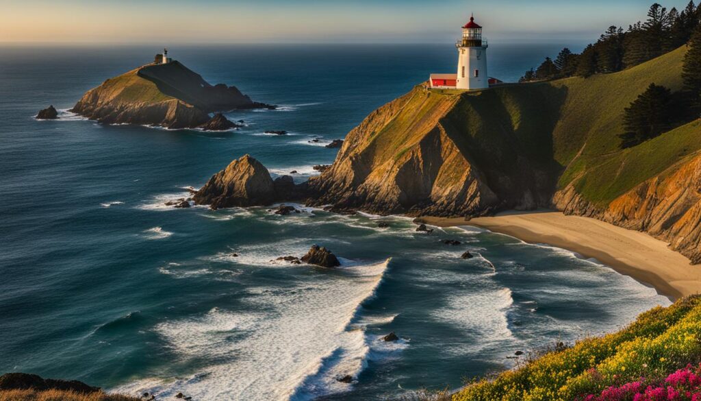 lighthouse on Pacific coast