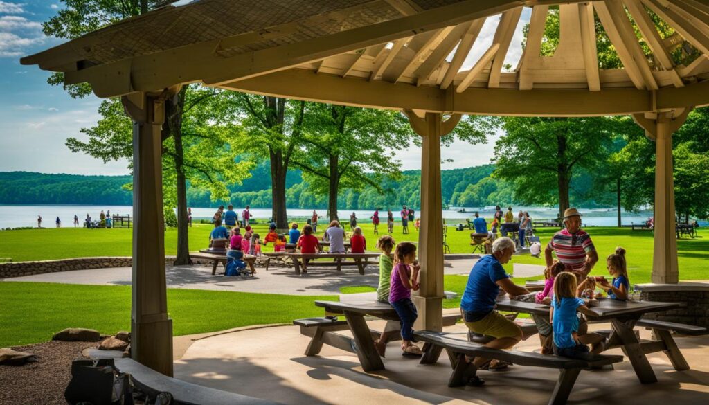 picnic areas, pavilions, playgrounds