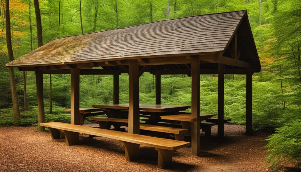 picnic shelter at Travelers Rest State Park
