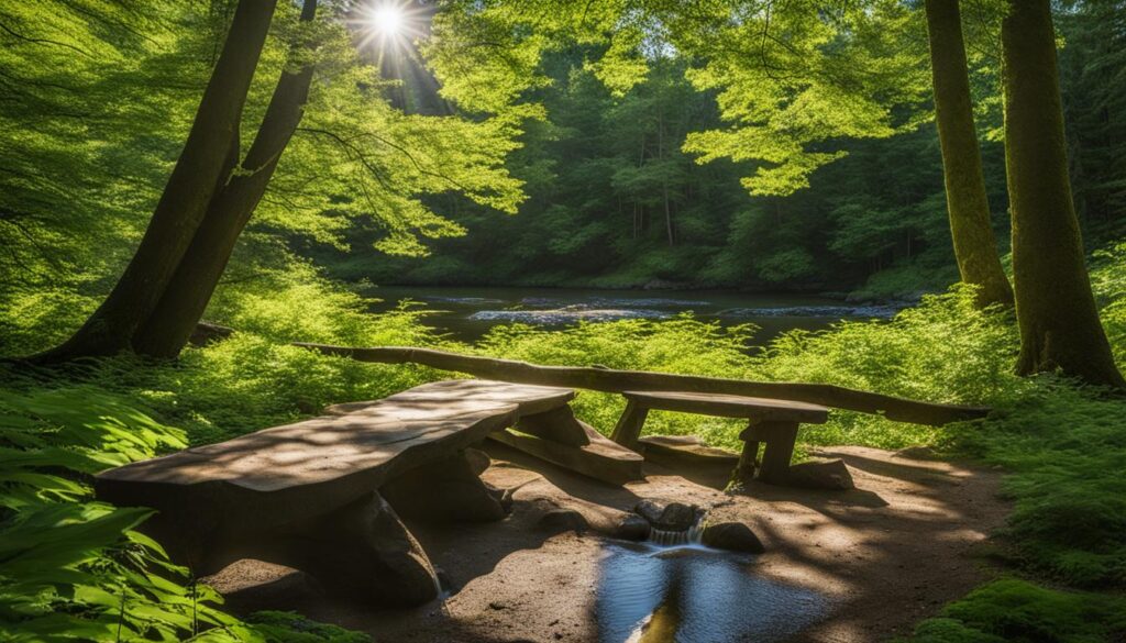 picnic spot in Stratton Brook State Park