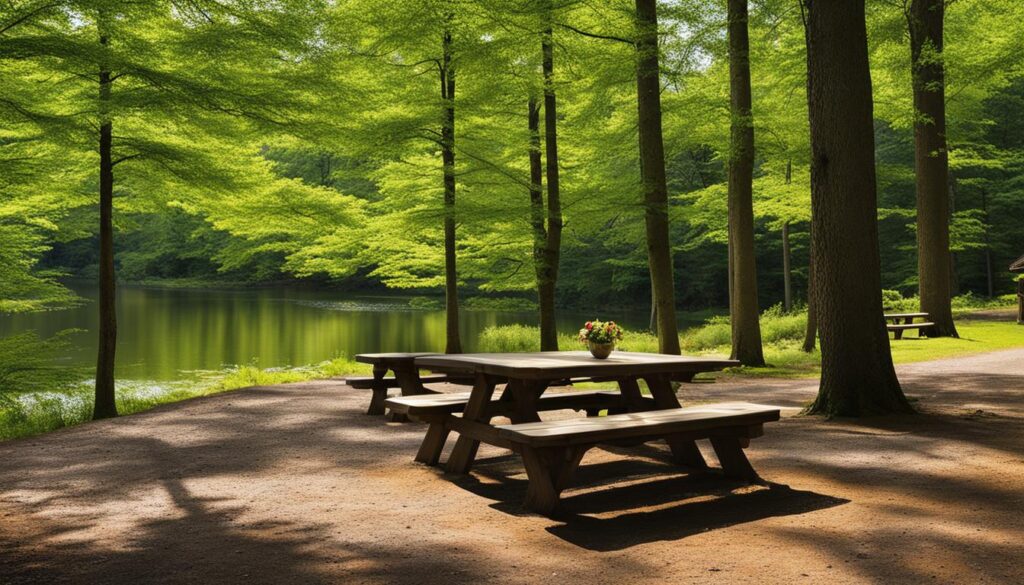 picnic spots in Hopeville Pond State Park